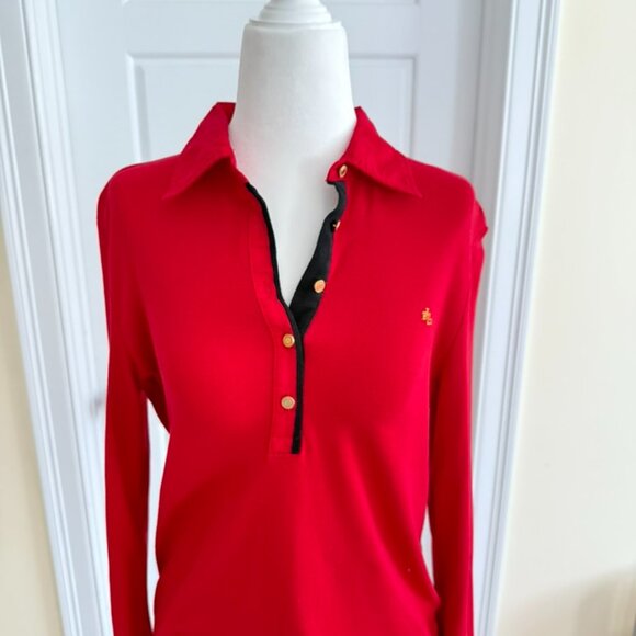 Ralph Lauren Long Sleeve Red Polo - Picture 4 of 7